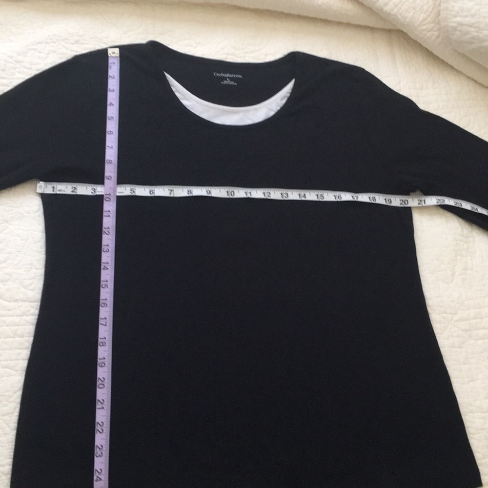 Croft and Barrow Scoop Neck with 3/4 Sleeve Tee - Picture 4 of 7